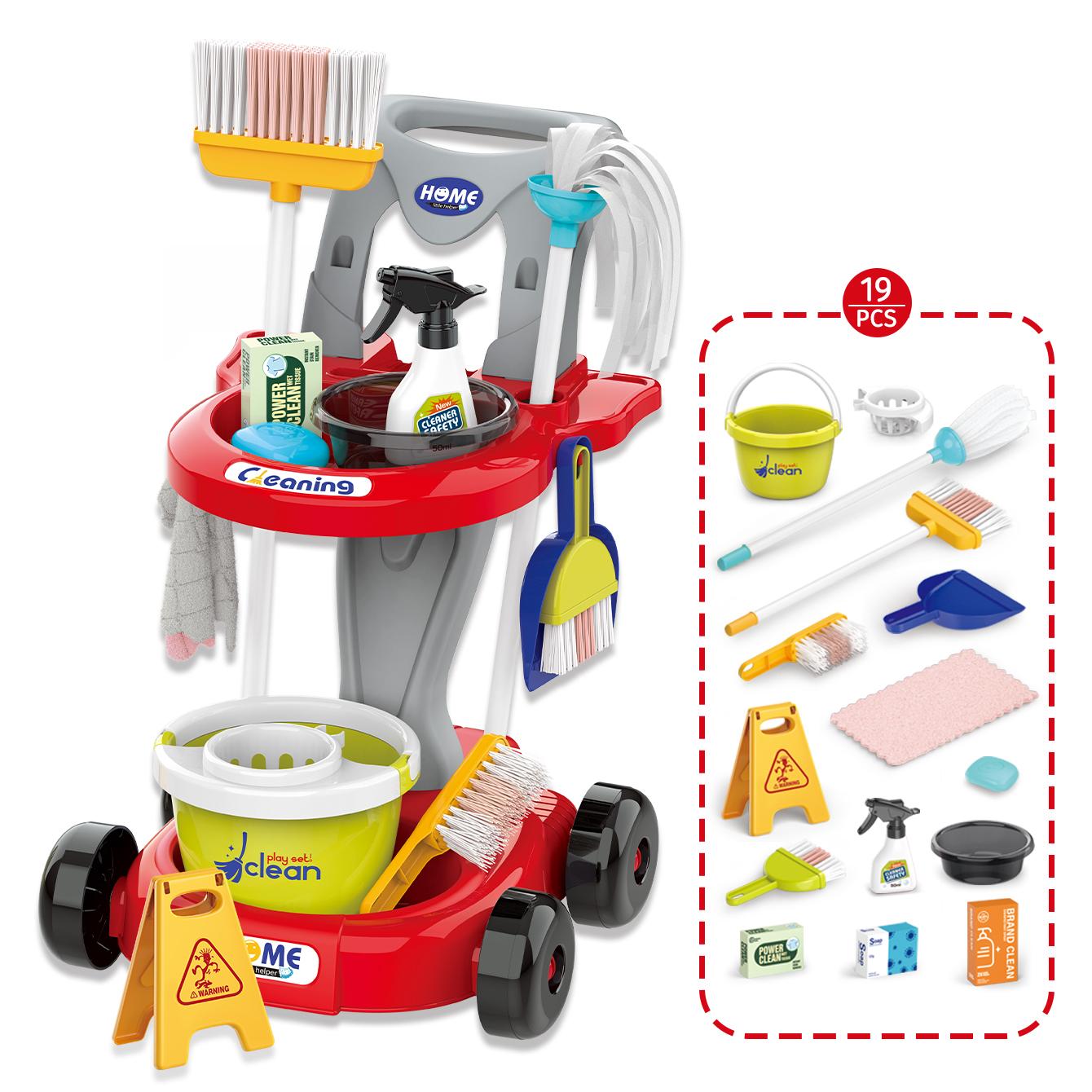 

Children s simulation toy cleaning tools trolley vacuum cleaner broom mop set