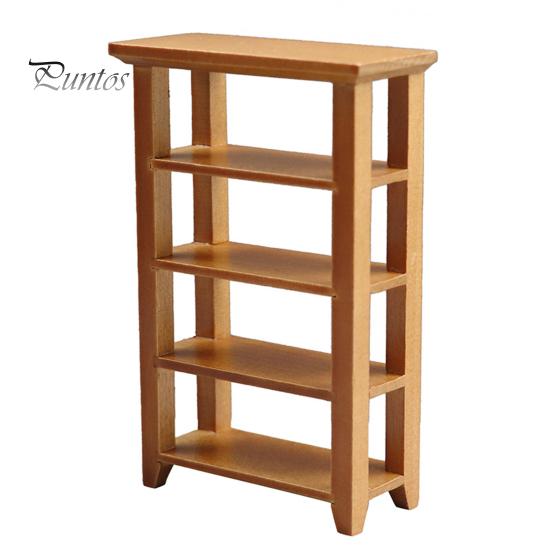 

1:12 Мини-стойка для хранения, миниатюрная реалистичная изысканная деталь, украшение из дерева, четырехслойная модель стойки с бордовыми цветами для кукольного дома кофейный