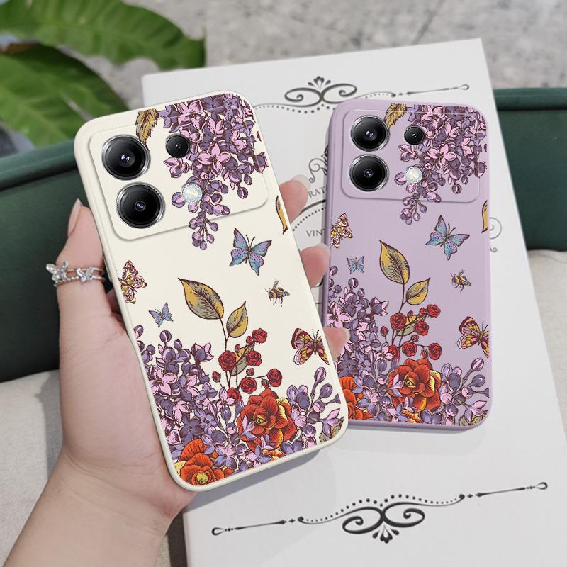 Nostalgic Flower Phone Case For Xiaomi Poco X7 X6 F6 M6 M5 M5S F5 X5 F4 X4 M4 F3 M3 X3 Pro 4G 5G GT Silicone Cover