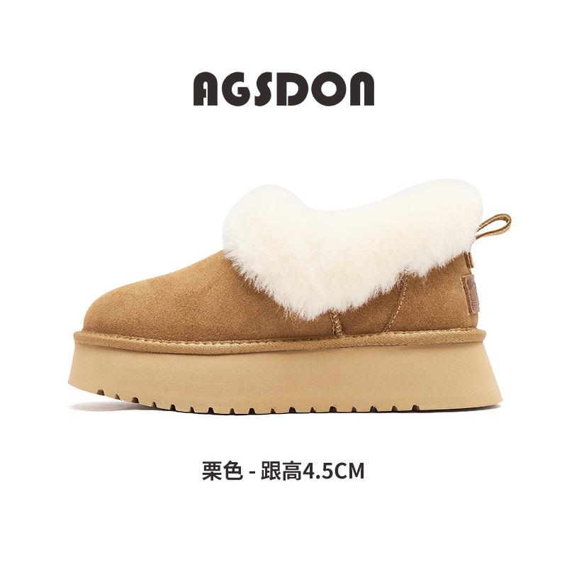 Snow boots new winter velvet thickened snow cotton shoes platform short boots bread shoes 35