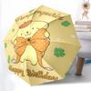 1pc Pompompurin Happy Birthday Automatic Folding Umbrella - Portable 3-Fold Design with 8-Bone Iron Frame, Perfect Gift for Fans, Travelers, Everyday