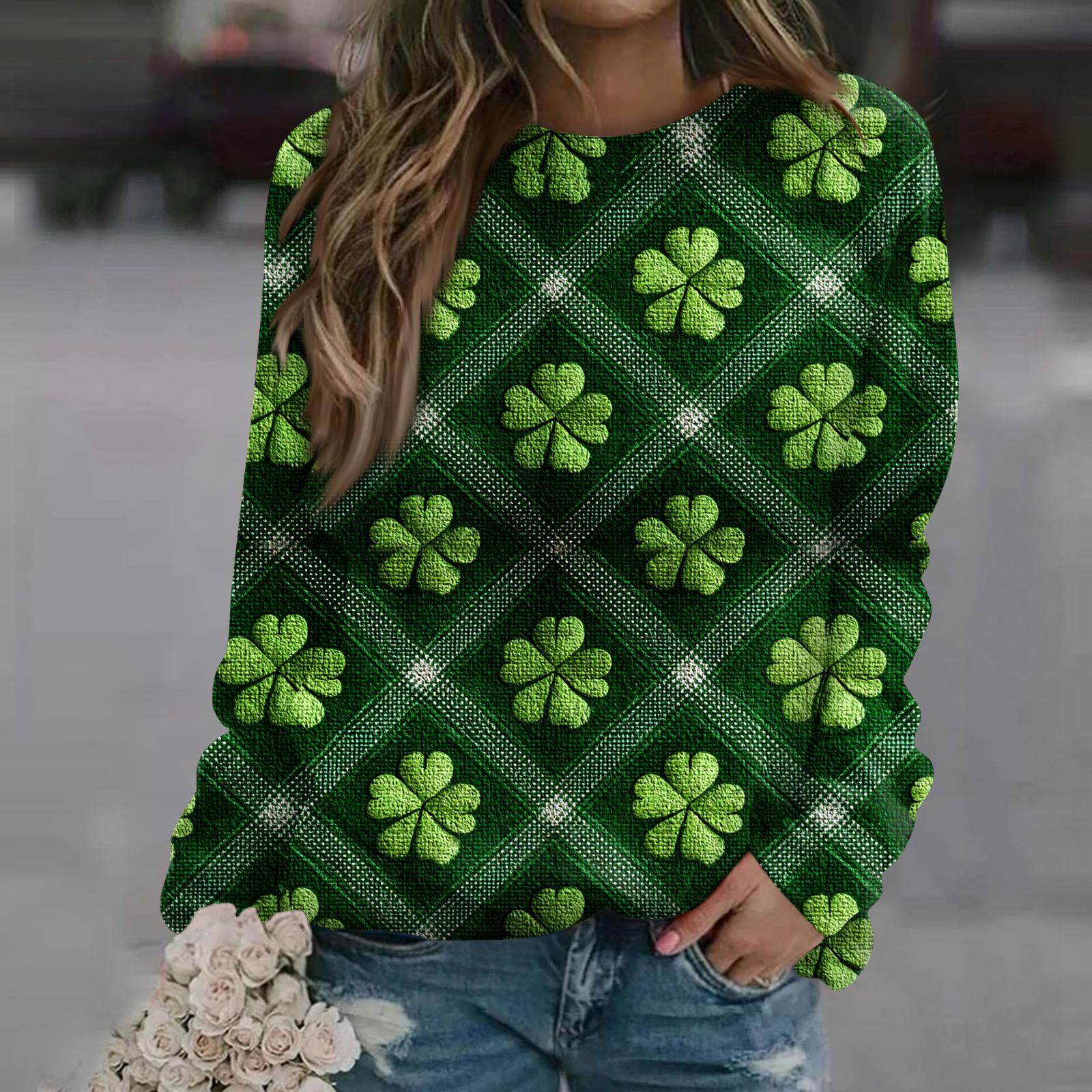 

Women s Fashion Casual Long Sleeve Printed Neck Sweatshirt Top L