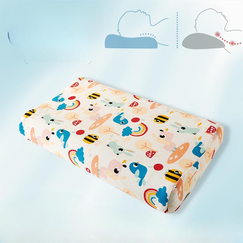 Детская латексная подушка, подушка для школьников и детей, мультяшная натуральная латексная подушка, подушка для шеи 27x44cm [with opp bag]