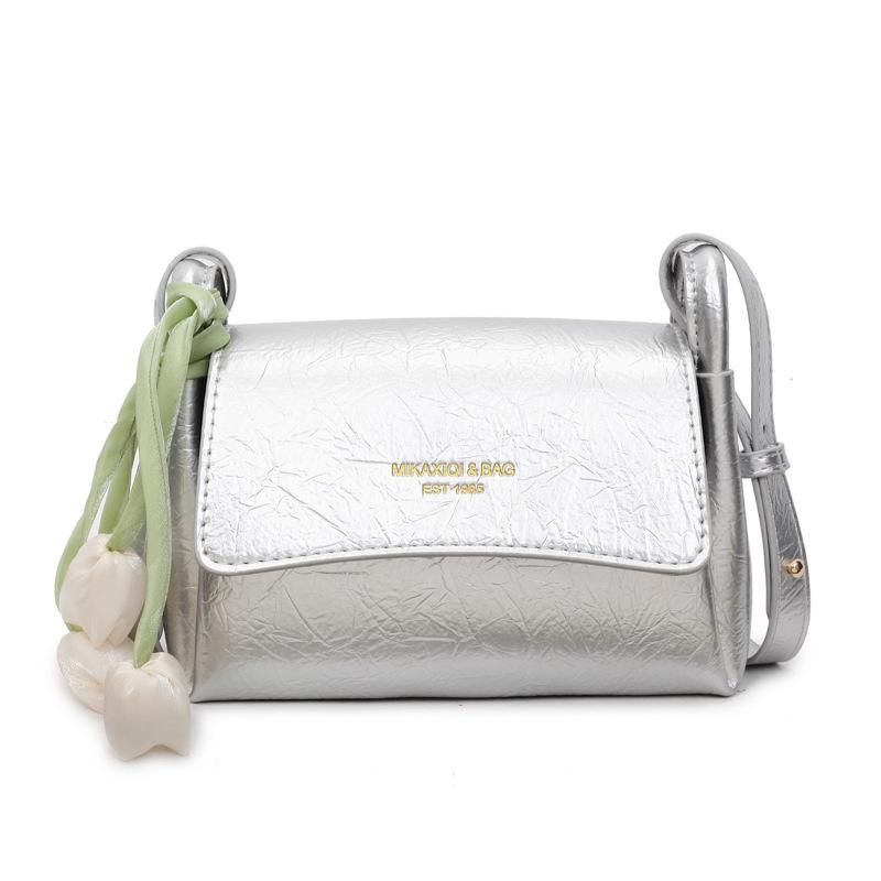 

New Versatile Underarm Bag Fashion Small Square Bag Women s Bag Fashion Shoulder Bag Commuter Messenger Bag no pendant серебряный