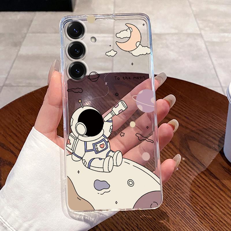For Samsung Galaxy S25 FE S25 Edge S25 Slim S25+ Cases Clear Soft TPU Back Cover For Samsung S25 Plus Cute Rabbit Cat Phone Case