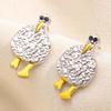 1 Paar Ohrstecker Cartoon Vogel Design Retro Stil Kontrastfarbene Ohrringe Süßes Mädchen Stil Schmuck Zubehör