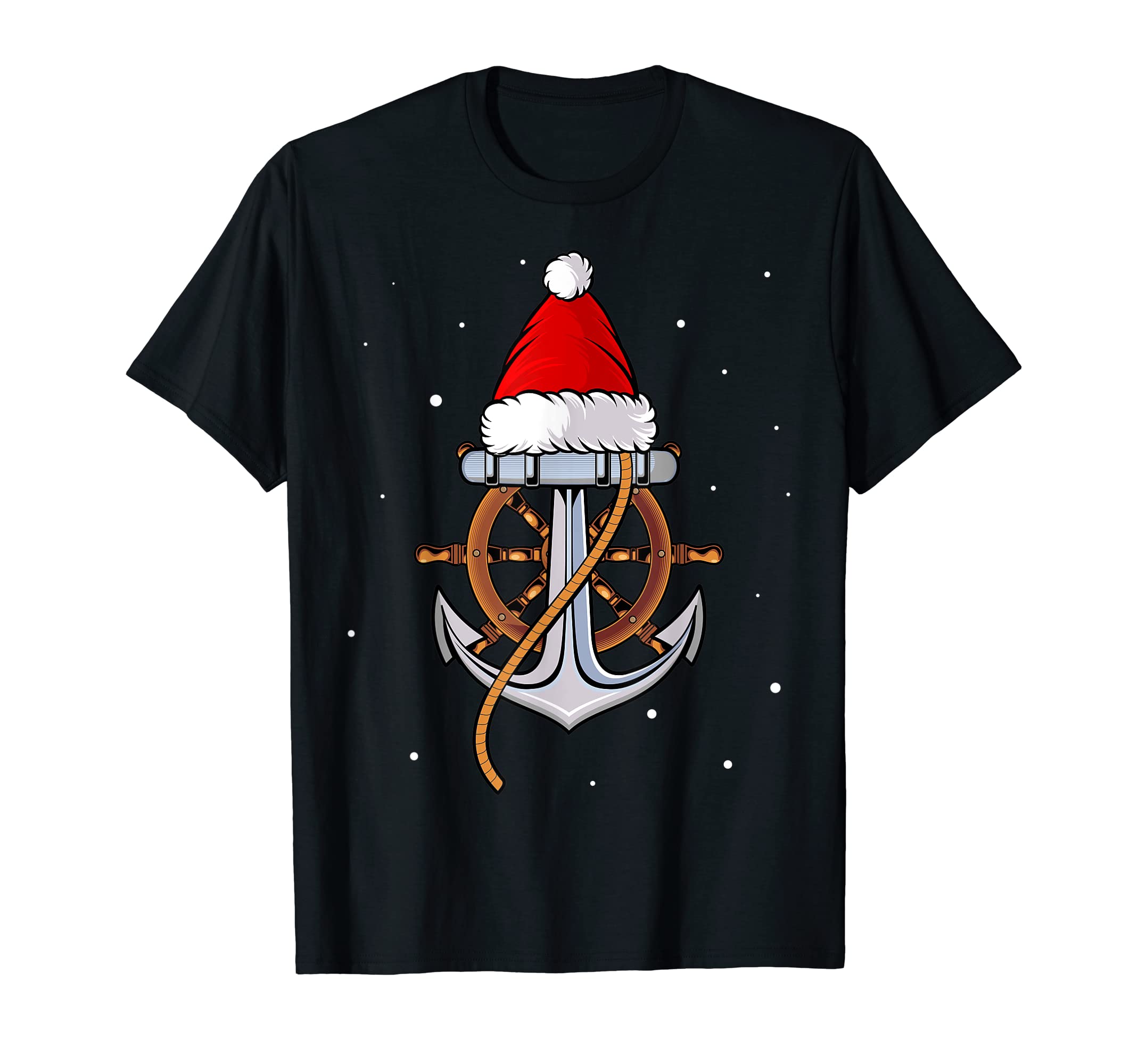 

Anchor Santa Hat Funny Boat Sailing Christmas Matching T-Shirt