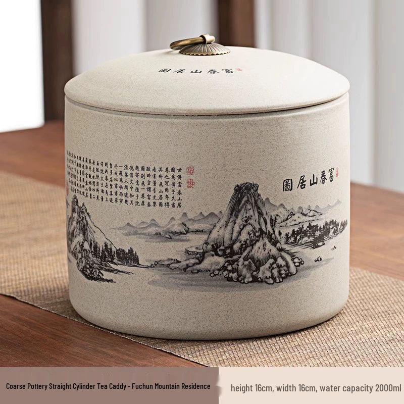 Chinese Retro Ceramic Tea Storage Can