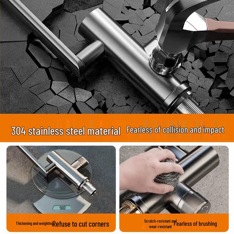 Stainless Steel Digital Display Hot & Cold Basin Faucet