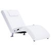VidaXL Massage Lounge Chair with Pillow White Faux Leather