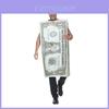 Halloween Dollar-Schein Kostüm für Erwachsene mit Polyesterstoff für Party- und Bühnenauftritte
