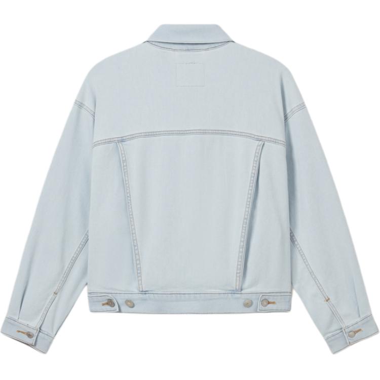Levis Loose Soft Comfortable Casual Denim Jacket With Collar Long Sleeve Women jackets Light-Blue A1743-0146