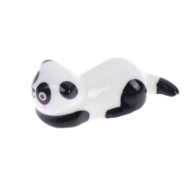 Mini Panda Ceramic Chopstick Rest Cute Cartoon Tableware Spoon Holder Pen Rack For Home Restaurant Kitchen Dining Table Decor