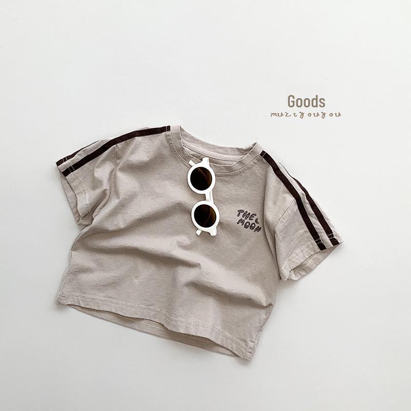 

Футболка детская летняя повседневная свободного кроя унисекс в корейском стиле 80cm