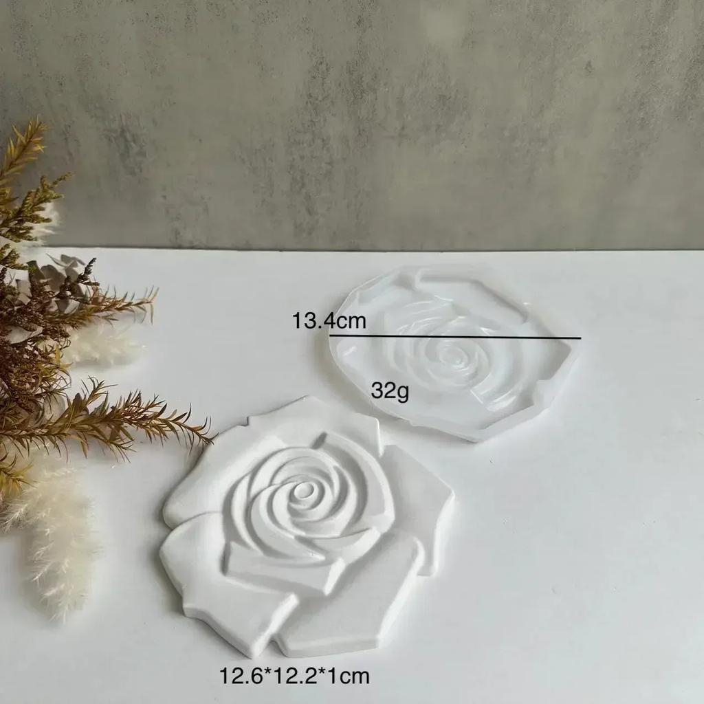 Handmade Creative DIY Flower Shape Tray Silicone Mold Jewelry Display Plate Mold DIY Storage Tray Plaster Dish Molds Clay Mould