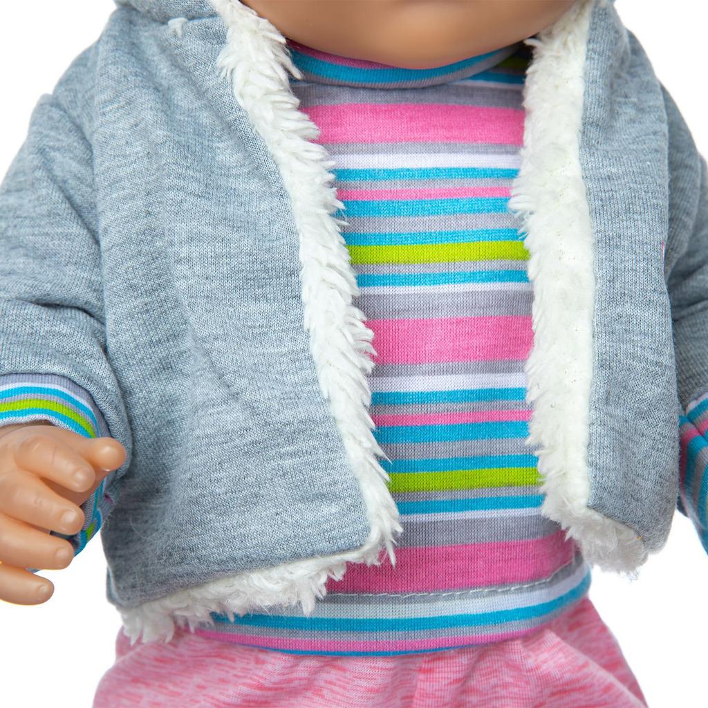 Puppenkleidung Puppenkleidungsset mit Mantel, Bluse, Hose, Mütze und Socken für 36 – 43 cm große New Born Babypuppen (Keine Puppe)