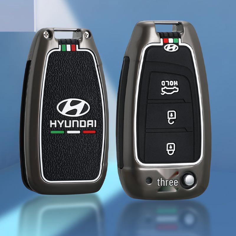 High-End Key Case for 21 Hyundai Models: Fits 2020 Elantra, Reina, ix35 – Unisex Car Key Shell with Buckle