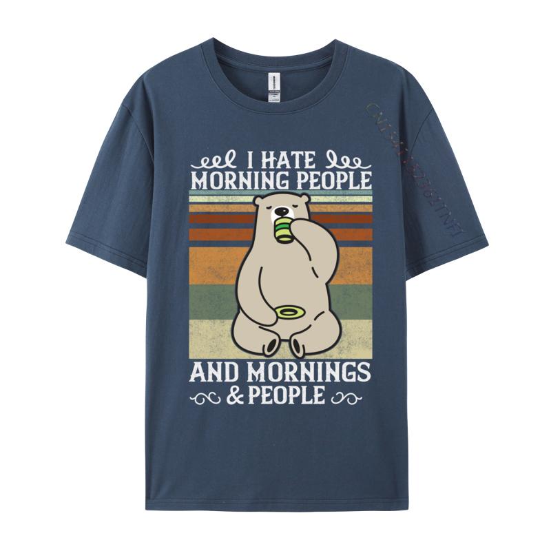 Odio i mattinieri e le mattine e le persone Caffè Orso T-shirt Casual Divertenti Casual Unisex T-shirt Regalo T-shirt