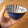 Yuuki Roman Hasami Ware Rice Bowl Tokusa and Tokusa Perfect for or as a Modern Japanese Rice Bowls for Rice and Couple's Set, Hand-Painted,