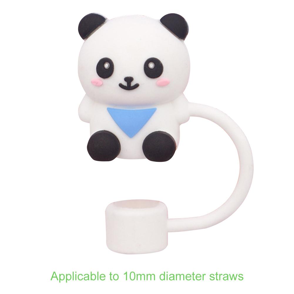 7Pcs Silicone Animals Straw Tips Protectors 10mm Cartoon Animals Straw Caps Dust-Proof for Stanley 30/40oz Tumbler Accessories