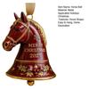 Yousheng Merry Christmas Horse Bell Decoration Home Office Holiday Party Xmas Tree Horse Shape Bell Eyes Hanging Ornament Horse Lover Gift