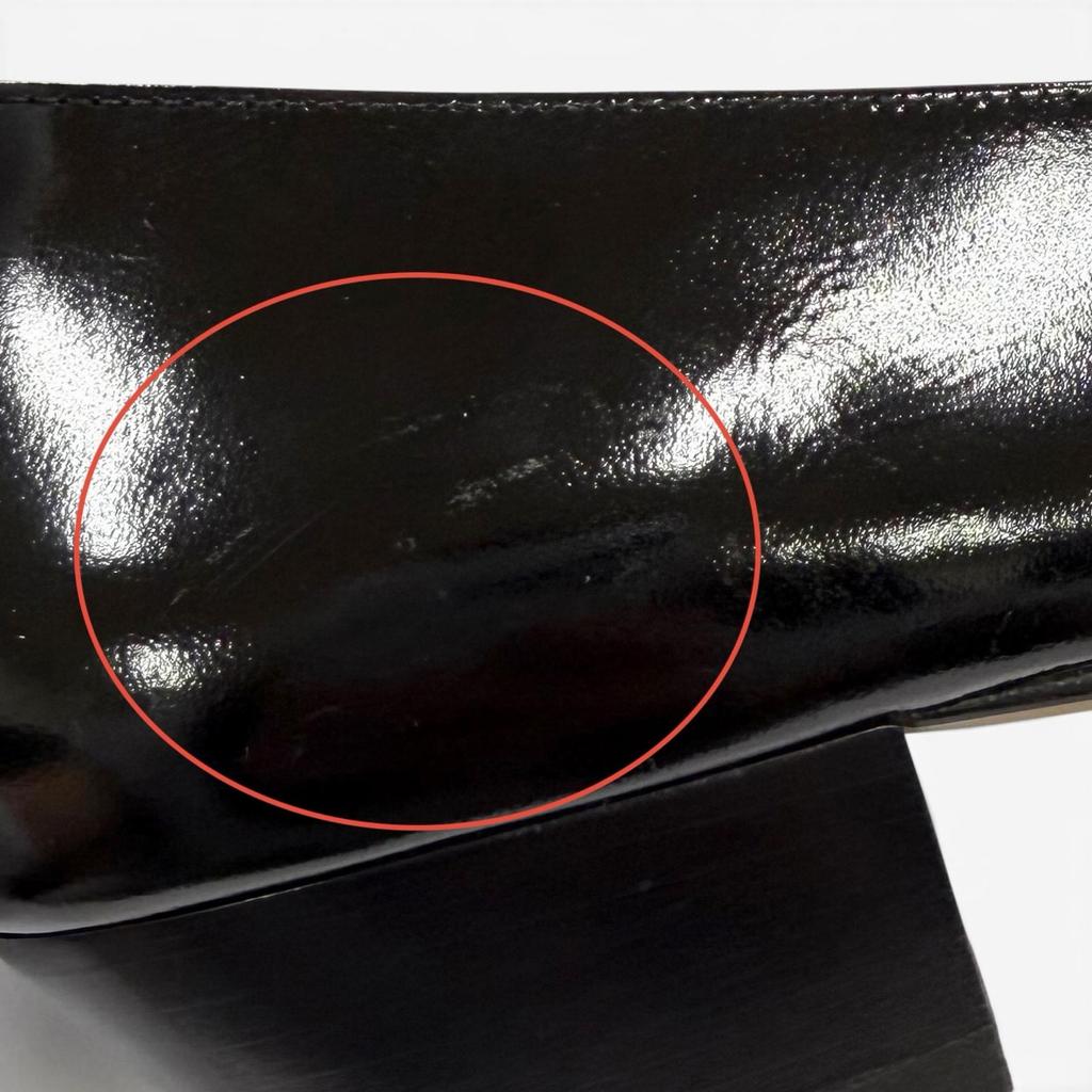 Pristine Salvatore Ferragamo Pumps Vala Logo Metal Ribbon Leather Black 6 Used