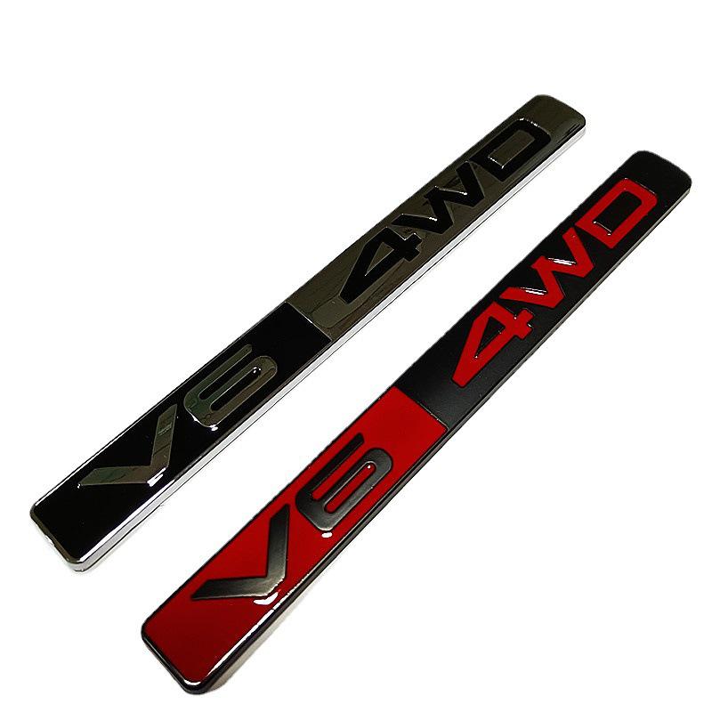 Toyota V6 4WD 3D Sport Racing Off-Road Metal Emblem Car Sticker