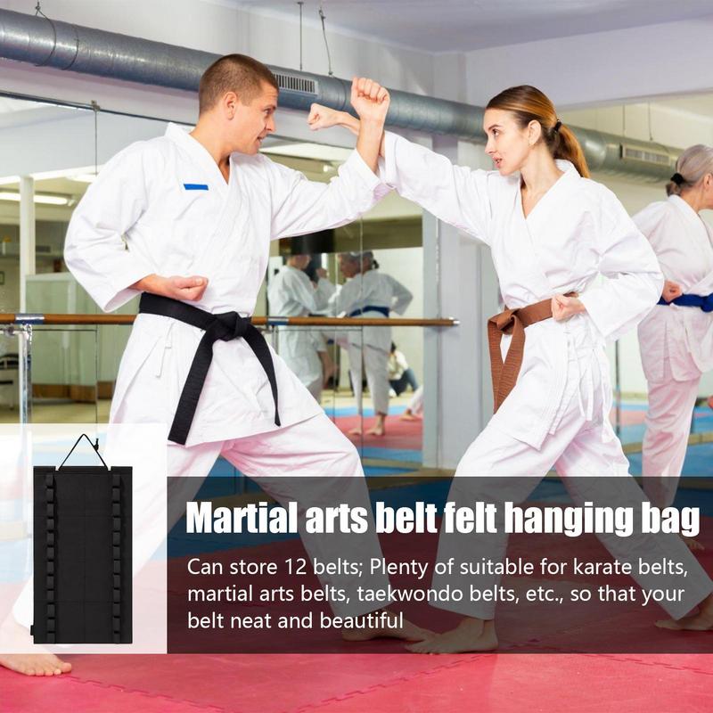 Taekwondo Belt Display Rack 12 Belts Hang Rack Wall Mounted Karate Belt Holder Martial Arts Belts Organizer for Home