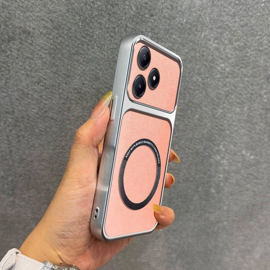 Upgraded Big Lens Protection Case for Realme C65s,C63,C61,Note 70 Luxury Leather Casing with Magnetic Ring