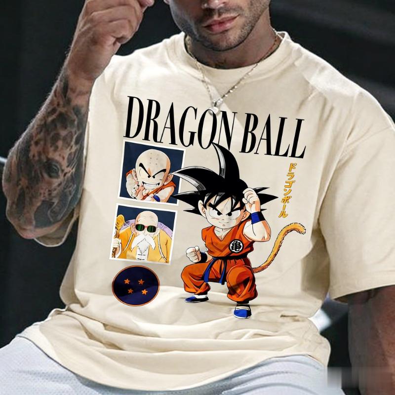 Dragon Ball Anime T-Shirt Herren Damen 2026 Sommer Baumwolle Kurzarm Tee Goku Grafikdruck Lässige Streetwear Tops Y2k Kleidung