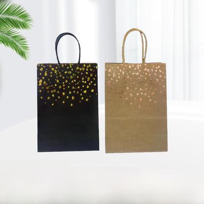 Gold Stamped Kraft Paper Gift Bag for Candy and Small Gifts