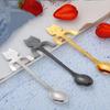 Stainless Steel Cute Cat Hanging Spoons Smooth Edge Lovely Design Fit For Coffee Tea Dessert Home Use