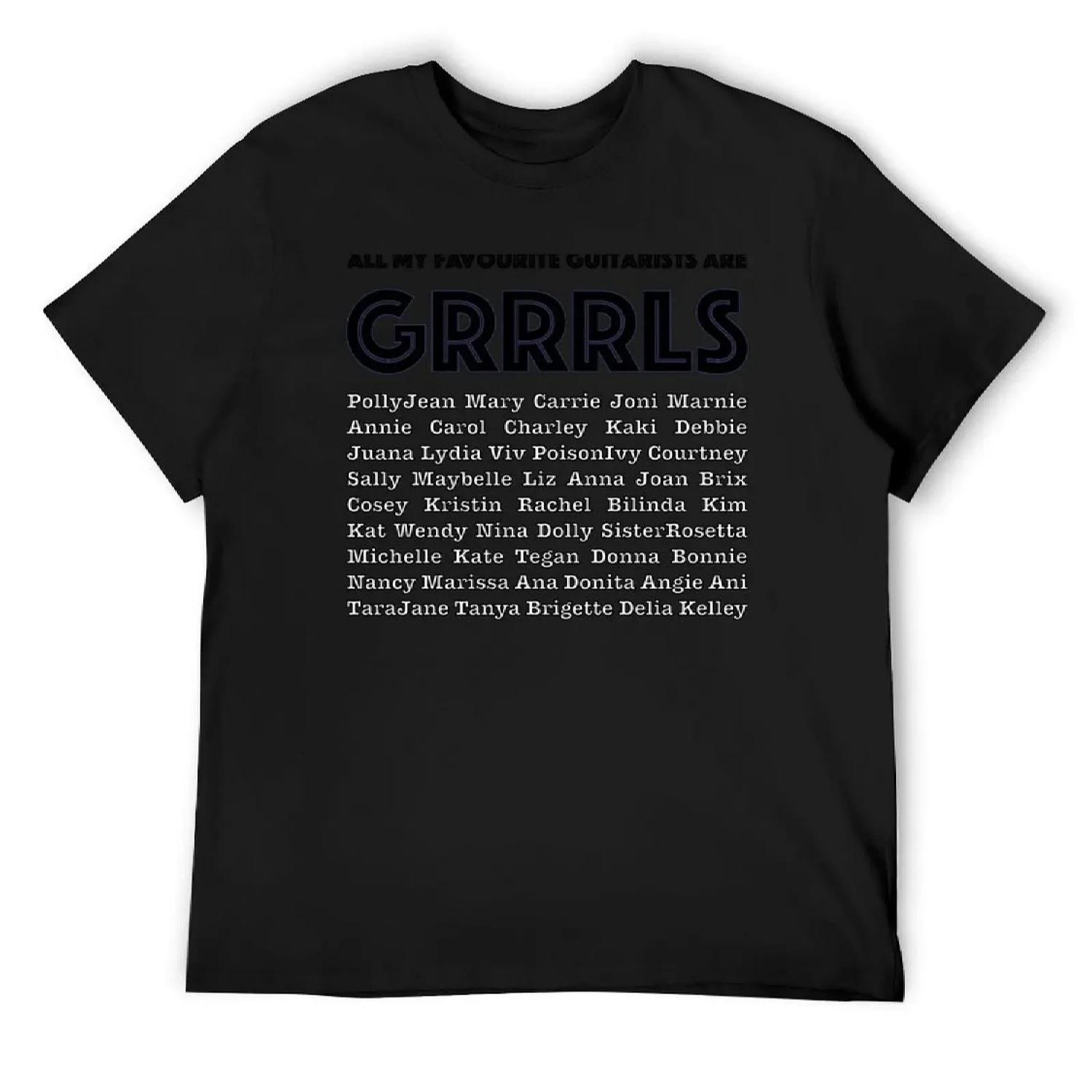 Все мои любимые гитаристки — GRRRLS (белый текст) Футболка каваи одежда аниме футболки аниме вещи футболки мужские S