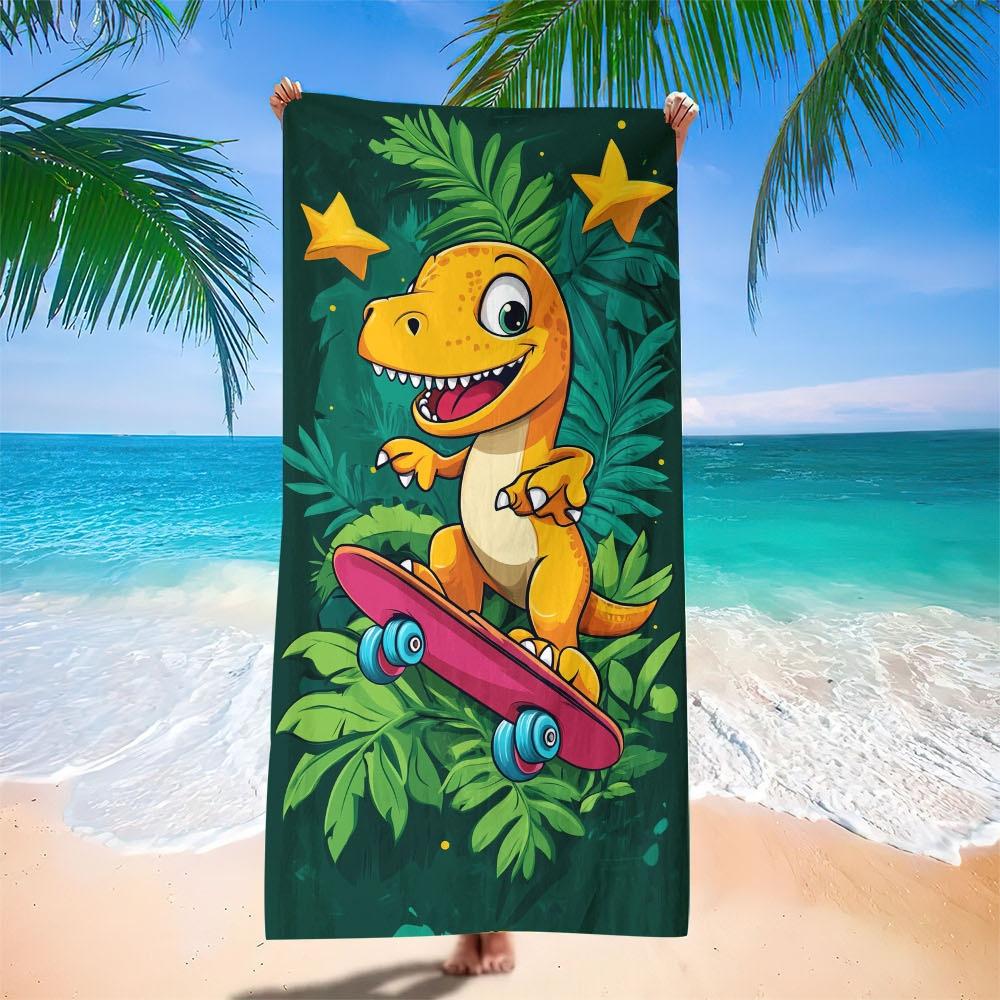 Asciugamano da Spiaggia Cartone Animato Piccolo Dinosauro Europeo e Americano Fabbrica di Stampa Digitale Asciugamano da Bagno Stampa Giocattoli Microfibra Bambini