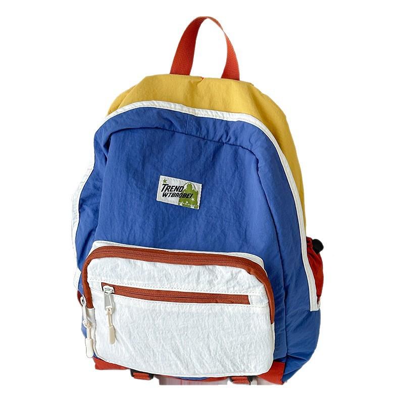 Schoolbag kindergarten school bag children's color matching outdoor backpack travel boys and girls trendy cool boys mountaineering small backpack