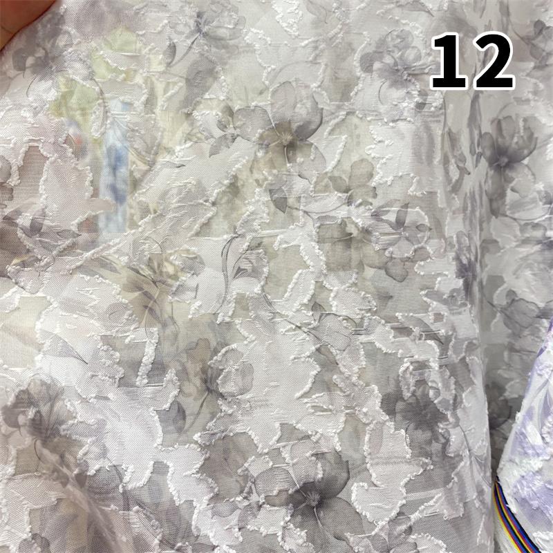 

Новая шифоновая ткань мягкая полупрозрачная легкая дышащая в китайском стиле цветочный жаккард для платьев своими руками, рубашек от солнца 50X150cm