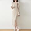 Women Sweater Dress 100% Wool MODERN NEW SAGA O-neck Knit Long Pullover Winter Jumpers Wool Long Dress Female