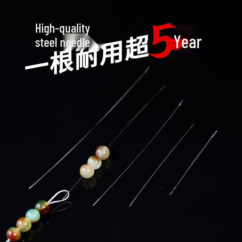 Wenwan Crochet & Beading Set: Steel Wire Hooks, Twisted Needles, and Stringing Line for Buddhist Beads