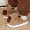 Women's Cute Cartoon Capybara Cotton Slippers - Warm Winter Plush Home Wear