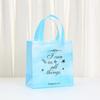 12/30pcs Gradient Non Woven Tote Bags Laminated Waterproof Shopping Bags Reusable Gift Bags Printed Message Design Party Use