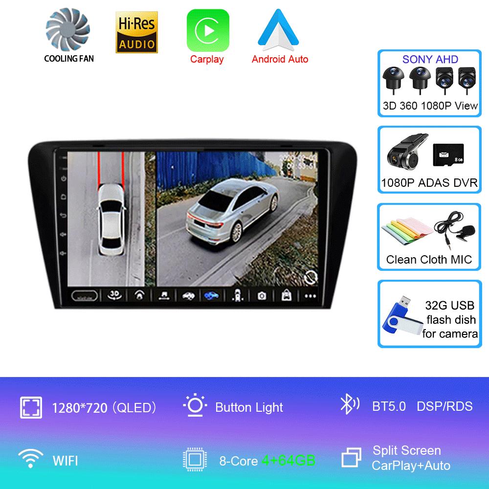 For Volkswagen SKODA Octavia 3 A7 2013-2018 Car Radio Android 14 Carplay Navigation GPS Multimedia Video Player Head Unit 2Din