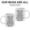 1pc 11oz White Mug, Double-sided Printed, Simple Funny Theme, Smooth Glossy Body, Lightweight and Durable, Ideal for Daily Drinks