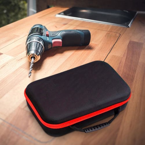 Generic Shockproof Tool Box, Electric Drill Carrying Case, Shape-Retaining Tool Storage Box with Smooth Zipper, Waterproof and Dustproof Protector, La