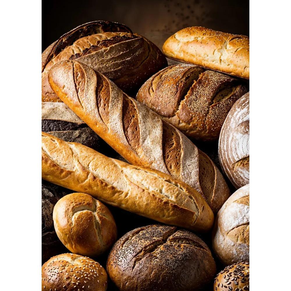 Delicious Assortment of Fresh Bread Posters Freshly Baked Wheat Prints Canvas Painting Wall Art Pictures Home Living Room Decor