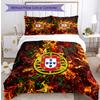 Set Biancheria da Letto Stampata Calcio Portogallo 3 Pezzi Set Copriletto Traspirante Accogliente come Regalo per la Casa Nuova o per le Feste