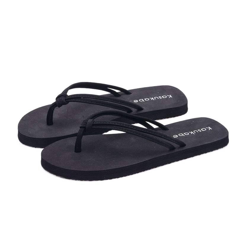 Thick-bottomed Slope Heel Mid-heel Flip-flops Women's Outdoor Wear Flat-heeled Slippers Double with Beach Mop Non-slip Cool Slippers