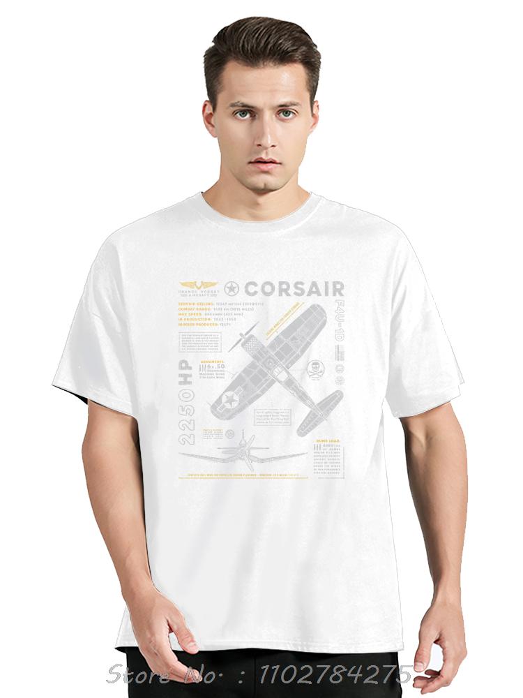 Mens Clothing F4U Corsair Classic Oversized T-shirt Custom Funny Fitness T Shirt Hip Hop Streetwear Casual Fashion Cotton Tshirt