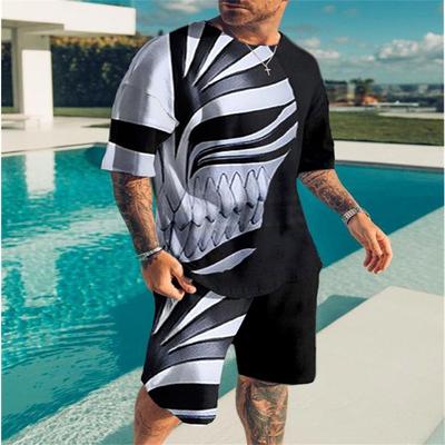 Set di abbigliamento da uomo T-shirt stampata in 3D Moda uomo creativo Top Abbigliamento sportivo Prepotente Pantaloni sportivi da fitness Set da 2 pezzi