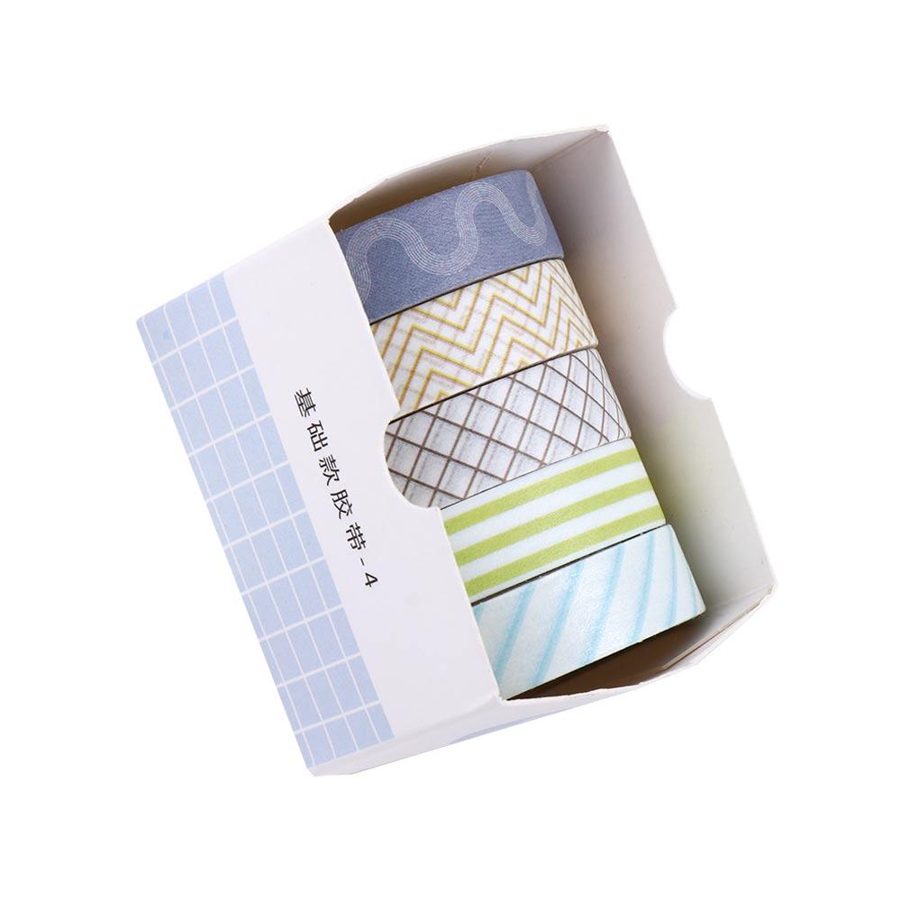 5Rolls/box Office Supply Handbook Tape Students Stationery Scrapbooking Adhesive Tape Tape Set Decorative Tape Masking Tape