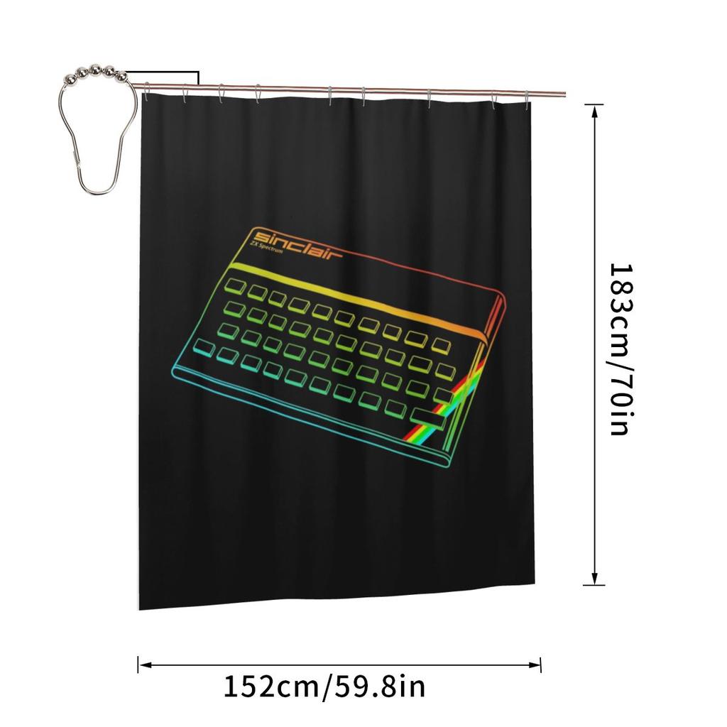 Zx Spectrum Shower Curtain Bathroom Polyester Waterproof Bath Curtains With Hooks